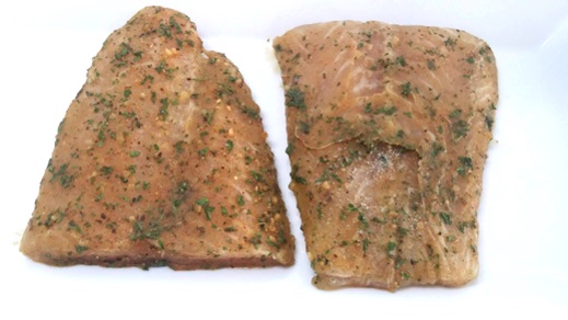 Marinated fish portion