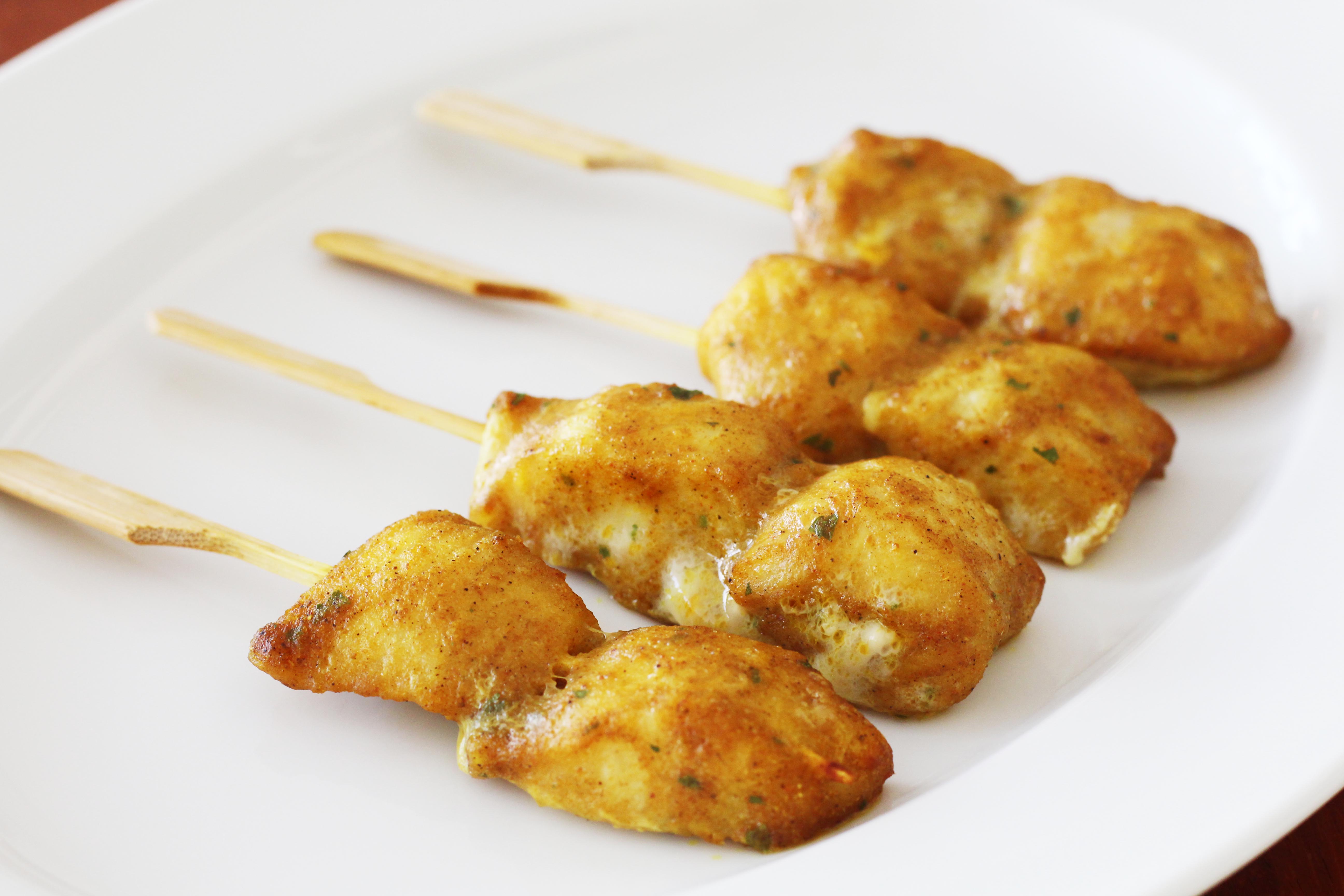 Marinated fish skewer